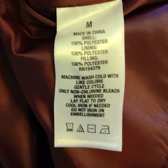 AEROPOSTALE PUFFER VEST FULL ZIP HIGH COLLAR SLEEVELESS --SHADE OF WINE - Picture 5 of 5